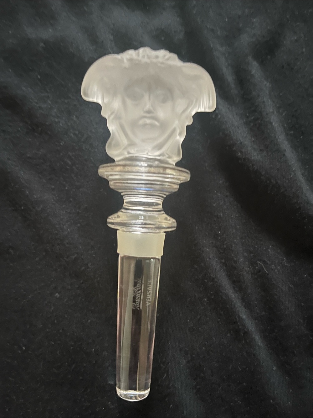 Versace Frosted Clear Medusa Glass Bottle Stopper